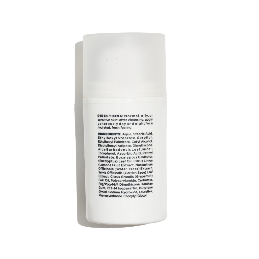 Pure For Men Facial Moisturizer Product Label
